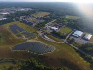 Aerial view of the Spa Solar Park on Weibel Avenue
