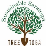 Sustainable Saratoga Urban Forestry Tree Toga logo tree with shovel