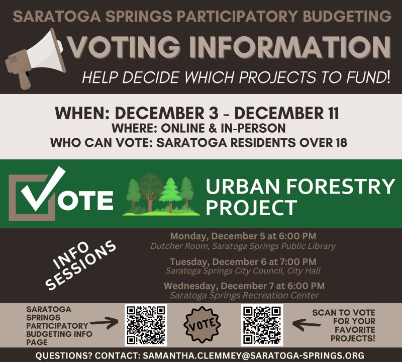 Participatory Budgeting: Vote to plant trees - Sustainable Saratoga