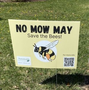 No Mow May sign in yard