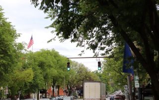 Truck traffic on Broadway in Saratoga Springs, NY