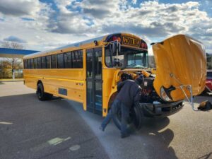 Electric school bus courtesy of NYLCV and Leonard Bus, Inc 1